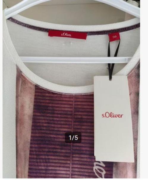 NIEUW!! S.Oliver prachtige top/shirt VAN 60 VOOR 14,95 EURO!, Kleding | Dames, T-shirts, Nieuw, Maat 38/40 (M), Beige, Korte mouw