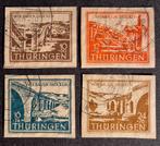 Thuringen Sowjet zone 112-115 Wiederaufbau Brucken., Ophalen of Verzenden, Overige periodes, Gestempeld