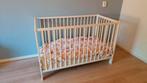 Wit IKEA babybed + matras + topper + deken, Ophalen, Gebruikt, Minder dan 140 cm, Matras