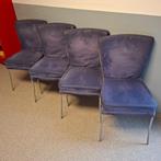 eetkamerstoelen, Huis en Inrichting, Stoelen, Ophalen, Metaal, Gebruikt, Blauw