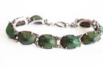 Art Deco armband met echte scarabeeen, Ophalen of Verzenden, Zilver, Armband, Met edelsteen