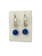 Zilveren klapcreolen met blauwe lapis lazuli hanger, Hangers, Nieuw, ., Info@nynkegardenier.nl