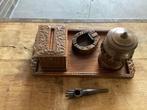 Sigaretten dispenser Indonesiësch houdsnijwerk op dienblad, Ophalen of Verzenden