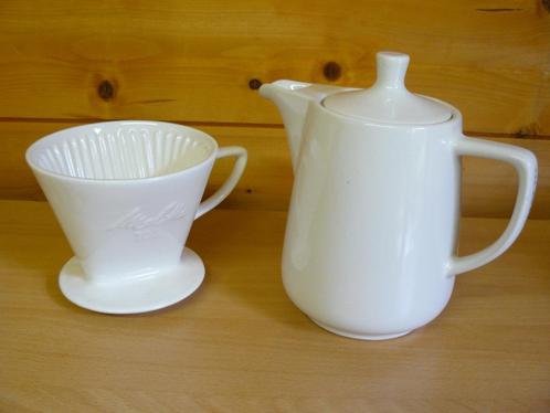 Stenen Van Nelle koffiepot met stenen Melitta koffiefilter, Antiek en Kunst, Antiek | Emaille, Ophalen of Verzenden