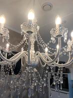 Kristallen (echt glas)  kroonluchter met 12 lampen, Huis en Inrichting, Lampen | Kroonluchters, Ophalen of Verzenden, Zo goed als nieuw