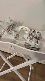 Lieflijk antiek servies, met mooie roosjes incl. butlertray, Ophalen