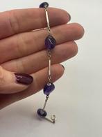 B699 Prachtige zilveren armband amethist, Sieraden, Tassen en Uiterlijk, Antieke sieraden, Ophalen of Verzenden, Zilver, Armband