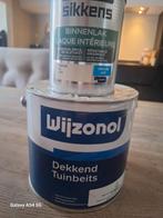 2,5 liter dekkende tuin beits zwart  1x 0,75 liter 9010  wg, Doe-het-zelf en Verbouw, Verf, Beits en Lak, Minder dan 5 liter, Ophalen of Verzenden