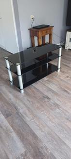 Glazen tv meubel, Ophalen, 100 tot 150 cm, Minder dan 100 cm, 25 tot 50 cm