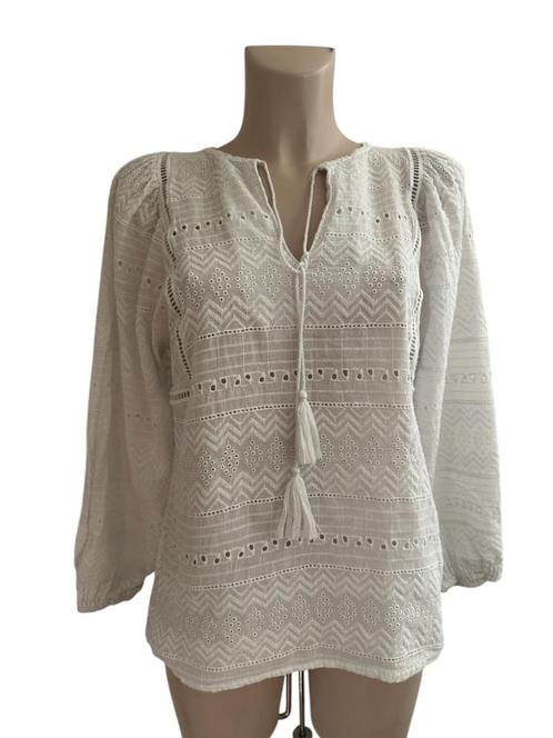 Nukus shirt lange mouw M, Kleding | Dames, T-shirts, Zo goed als nieuw, Maat 38/40 (M), Wit, Lange mouw, Ophalen of Verzenden