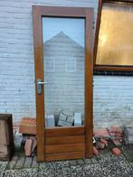 Houten buitendeur met dubbelglas, Ophalen, Gebruikt, 80 tot 100 cm, Buitendeur