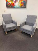 2 nieuwe fauteuils grijs, Huis en Inrichting, Fauteuils, Ophalen, 75 tot 100 cm, Stof, 50 tot 75 cm