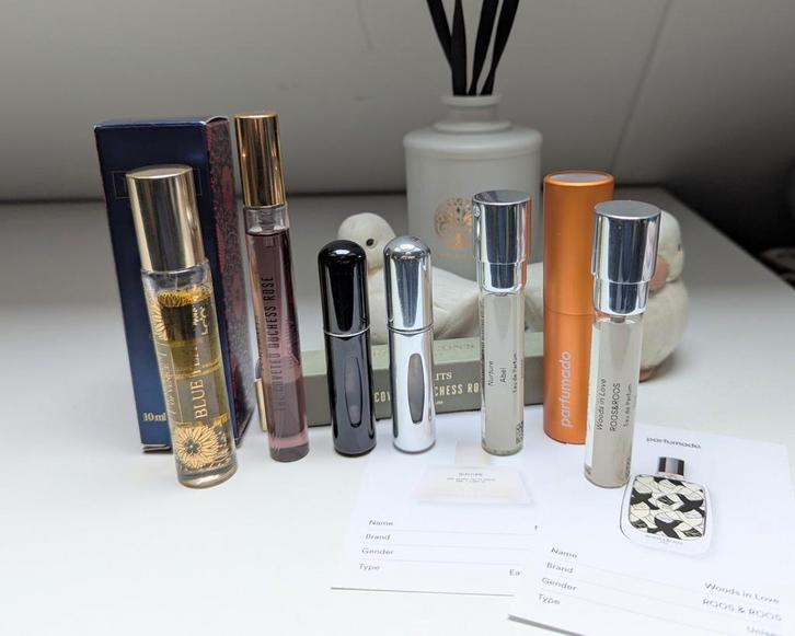 5 niche parfums 5 t/m 10ml Diptique, Abel enz., Sieraden, Tassen en Uiterlijk, Uiterlijk | Parfum, Zo goed als nieuw, Ophalen of Verzenden