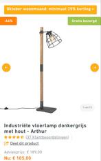 Qazqa Arthur Vloerlamp - Nieuw in Doos!, Ophalen of Verzenden, Nieuw, Hout, 100 tot 150 cm
