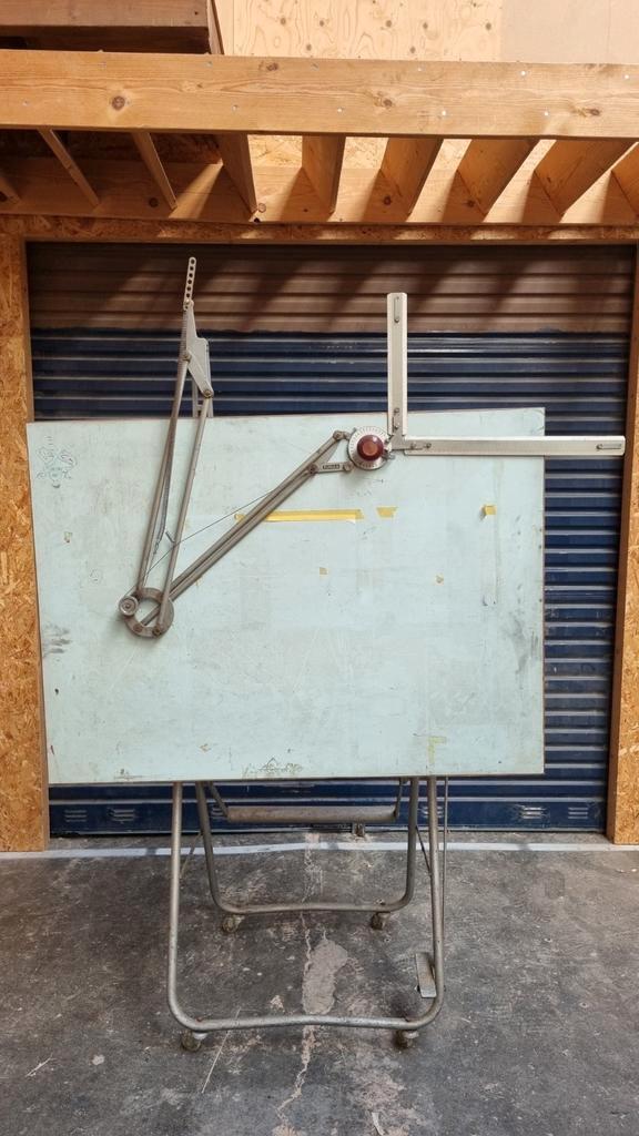 Vintage Jumas Tekentafel, Doe-het-zelf en Verbouw, Tekentafels, Gebruikt, Minder dan 130 cm, Ophalen