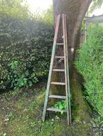 Prachtige Frans vintage dubbele plukladder, Doe-het-zelf en Verbouw, Ladders en Trappen, Ophalen, Zo goed als nieuw, Minder dan 2 meter
