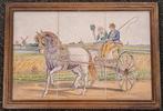 Polychrome Makkums tegeltableau, zes pas circa 1930, Ophalen