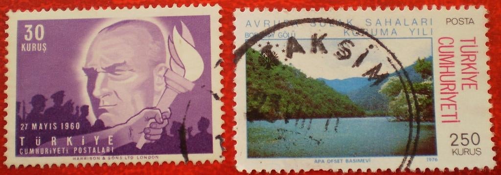 Turkije - 2x Gestempeld, Verzenden, Overige landen, Gestempeld