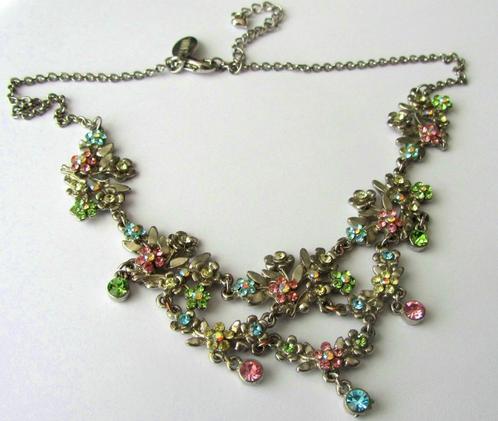 Prachtige ketting met regenboog Aurora Borealis kristal, Sieraden, Tassen en Uiterlijk, Kettingen, Zo goed als nieuw, Verzenden