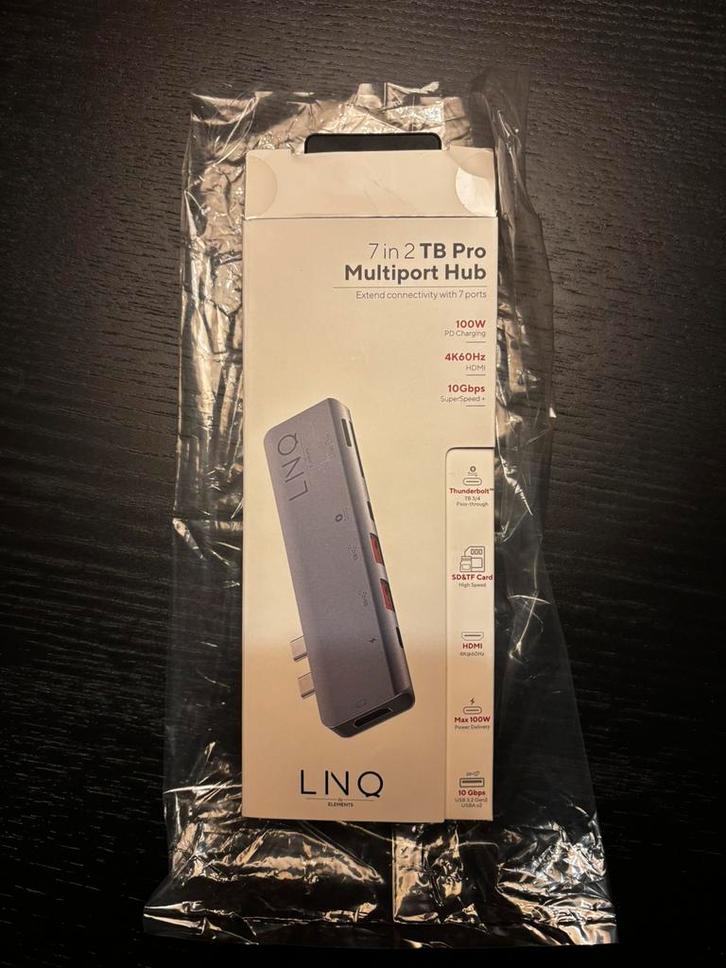 LINQ By Elements Multiport Hub Macbook 7-In-2 Pro USB-C, Computers en Software, Dockingstations, Nieuw, USB-hub, Laptop, Ophalen of Verzenden