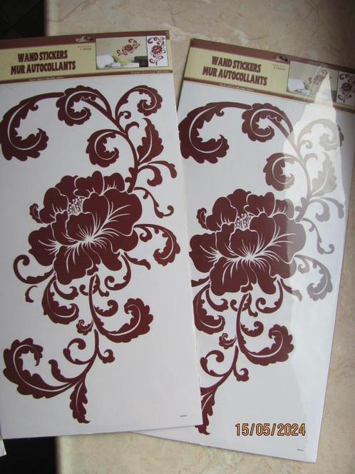 NIEUW 2x grote muur STICKER decoratie bruin INTERIEURsticker, Huis en Inrichting, Woonaccessoires | Wanddecoraties, Nieuw, Ophalen of Verzenden