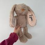 kraamcadeau knuffel konijn beige met naam en datum, Ophalen of Verzenden, Nieuw