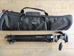 Manfrotto 055XDB statief + 804RC2 kop + luxe tas, Driepoot, 150 tot 175 cm, Met balhoofd, Zo goed als nieuw