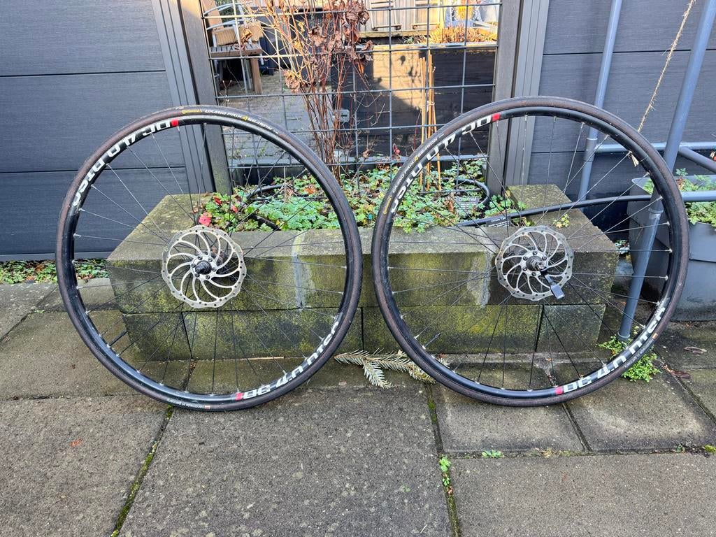 28 inch velgen met schijfrem en Continental banden, Fietsen en Brommers, Ophalen, Gebruikt, Wiel
