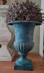 Gietijzeren louvre tuinvaas met kunstplant jardiniere, Tuin en Terras, Tuinvazen, Ophalen, Gebruikt