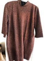 Glanzende jurk voor uitgaan feestje discotheek, Overige typen, Bruin, Maat 46/48 (XL) of groter, Ophalen of Verzenden