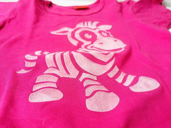 Rainbowbabies roze T-shirt met zebra, maat 98/104, Kinderen en Baby's, Kinderkleding | Maat 98, Gebruikt, Meisje, Shirt of Longsleeve