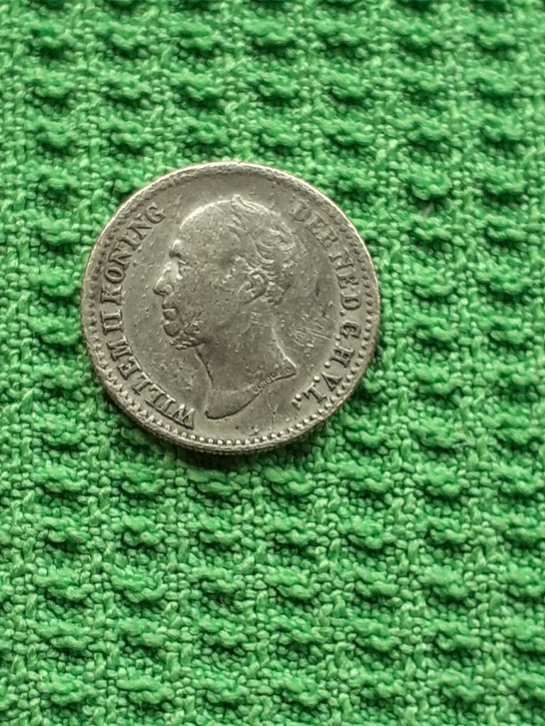 dubbeltje 1849 (verlaagd in prijs), Ophalen of Verzenden, Koning Willem II, 10 cent, Zilver
