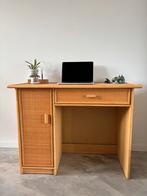 Vintage rotan bureau met kastje en lade, Ophalen, Gebruikt, Bureau