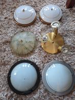 6 Plafonnières Plafondlampen plafond lampen, Ophalen of Verzenden, Gebruikt, Glas, Vintage