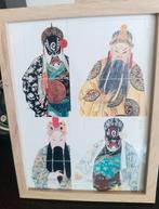Ingelijste Chinese Opera Maskers, Antiek en Kunst, Ophalen of Verzenden
