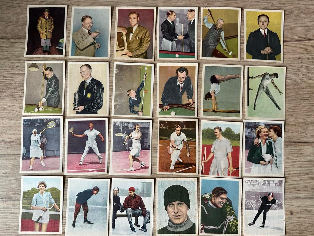 Verzameling oude Leeuwenzegel Sportplaatjes - 1953, Ophalen of Verzenden, Gebruikt