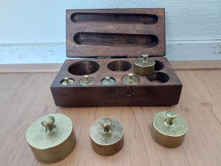 Apothekers gewichten  _ Antiek weegschaal gewichten set, Witgoed en Apparatuur, Weegschalen, Zo goed als nieuw, Analoog, Winkelweegschaal