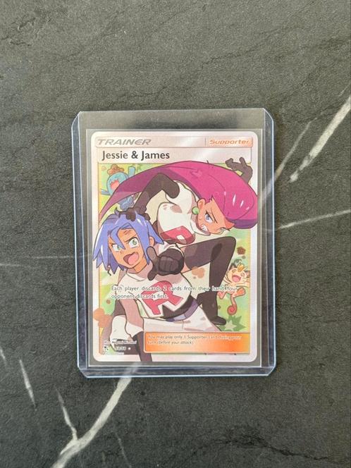 Jessie & James 68/68 Pokemon Hidden Fates, Hobby en Vrije tijd, Verzamelkaartspellen | Pokémon, Zo goed als nieuw, Losse kaart