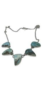 Larimar Edelsteen Ketting - Handgemaakt, Sieraden, Tassen en Uiterlijk, Kettingen, Blauw, Nieuw, Ophalen of Verzenden, Steen of Mineraal