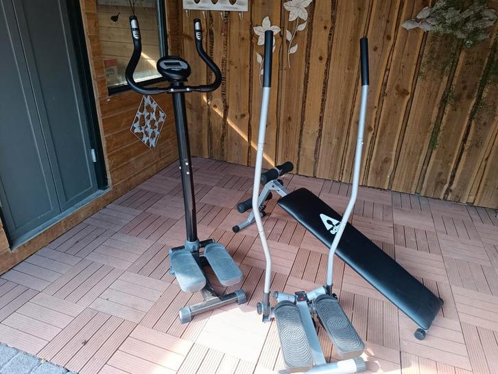 Fitness Apparaten Set - Crosstrainer, Stepper, Bank, Sport en Fitness, Fitnessapparatuur, Gebruikt, Crosstrainer, Ophalen