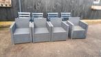 4 kunstof tuinstoelen, Ophalen, Gebruikt, Kunststof