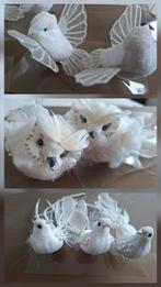 Diverse vogeltjes wit en zilver/grijs op knijper, Ophalen of Verzenden, Zo goed als nieuw