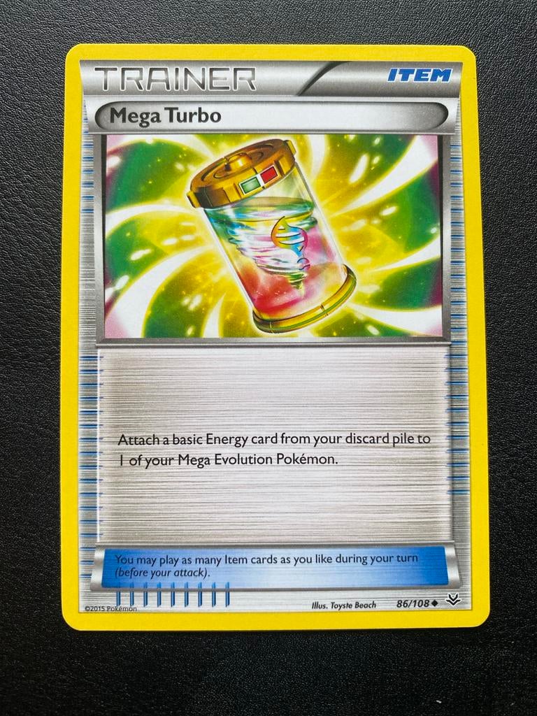 Mega Turbo Trainer 86/108 Pokémon XY Roaring Skies Mint, Ophalen of Verzenden, Zo goed als nieuw, Losse kaart