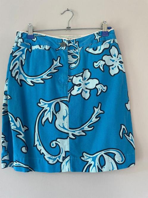 Blauw rok met print maat 29, Kleding | Dames, Rokken, Zo goed als nieuw, Maat 36 (S), Blauw, Boven de knie, Verzenden