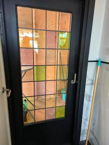 Mooie binnendeur met glas in lood  beschikbaar voor biedingen