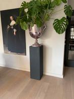 2 Prachtige houten zuilen met potten., Ophalen, Zo goed als nieuw