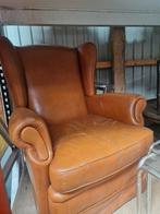 Stoere schaapslederen oorfauteuil relaxstoel mancave, Huis en Inrichting, Fauteuils, Ophalen, Zo goed als nieuw, Minder dan 50 cm
