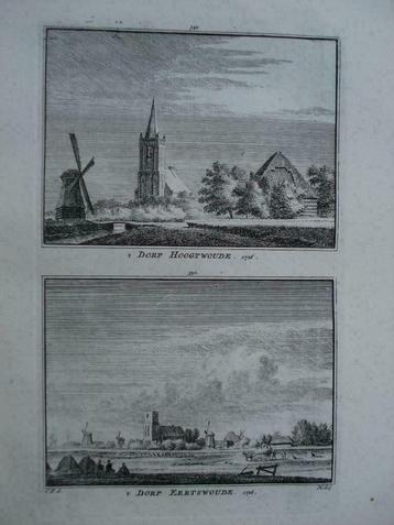 349-350 / Hoogtwoude en Eertswoude   Kopergravure 1752 beschikbaar voor biedingen