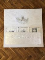 Kroonluchter Schilderij met Kranten Collage Kunstwerk Uniek, Ophalen