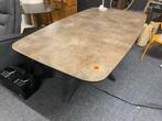 Betonlook Deens ovale tafel 180x104 met matrix poot, Ophalen, 100 tot 150 cm, Nieuw, Vijf personen of meer
